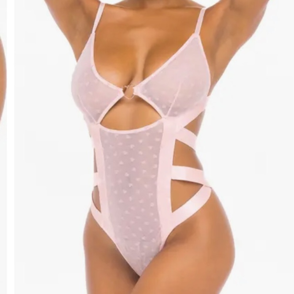 Pink heart lingerie